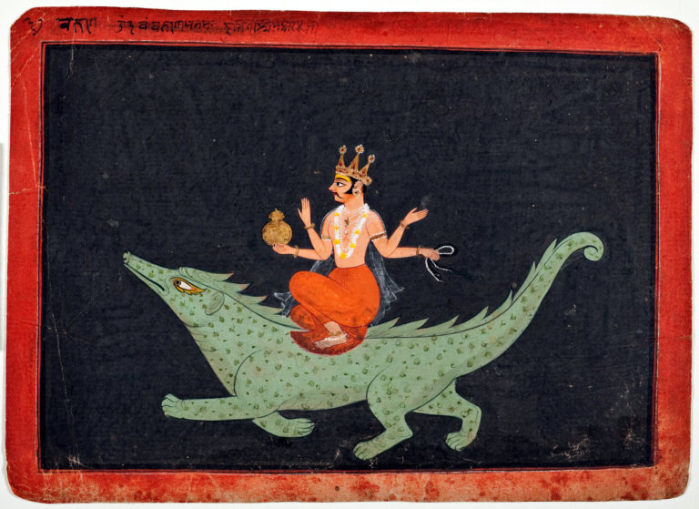 Varunadeva riding a makara