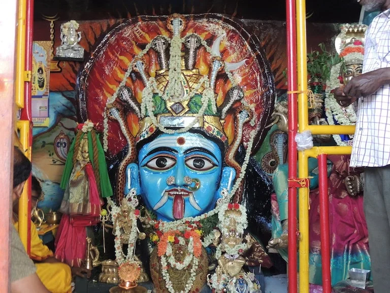 Kali protected by snakes